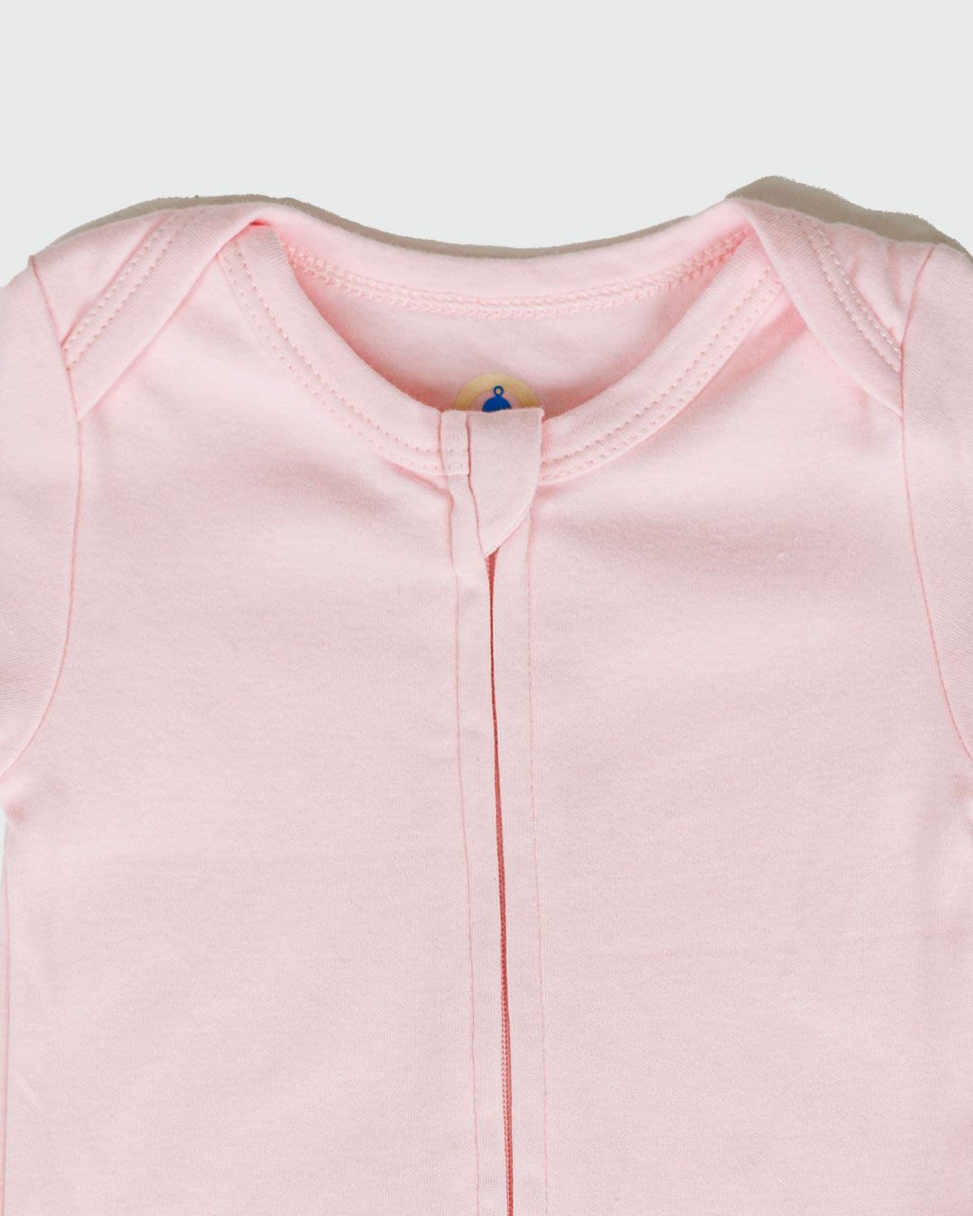 Short Sleeve Zipper Bodysuit in Blush, 6-9M - Dreambelles