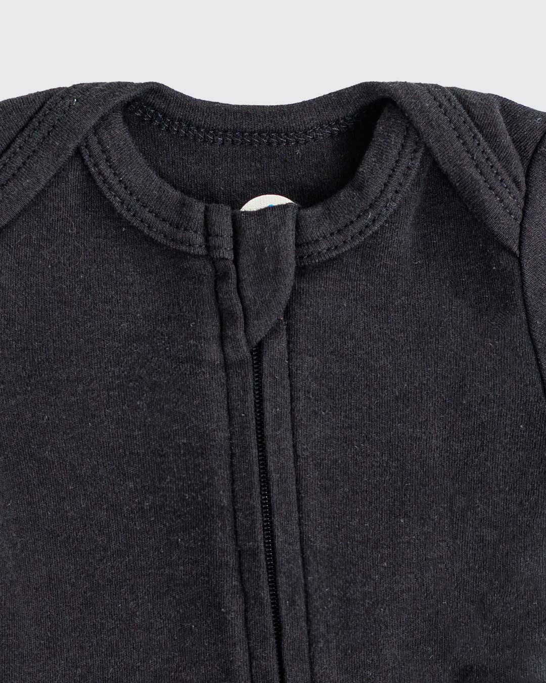 Long Sleeve Zipper Bodysuit in Eclipse, 9-12M - Dreambelles