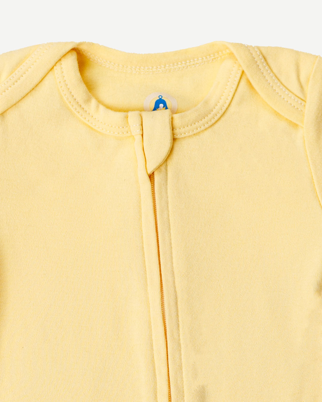 Long Sleeve Zipper Bodysuit in Lemon, 0-3M - Dreambelles
