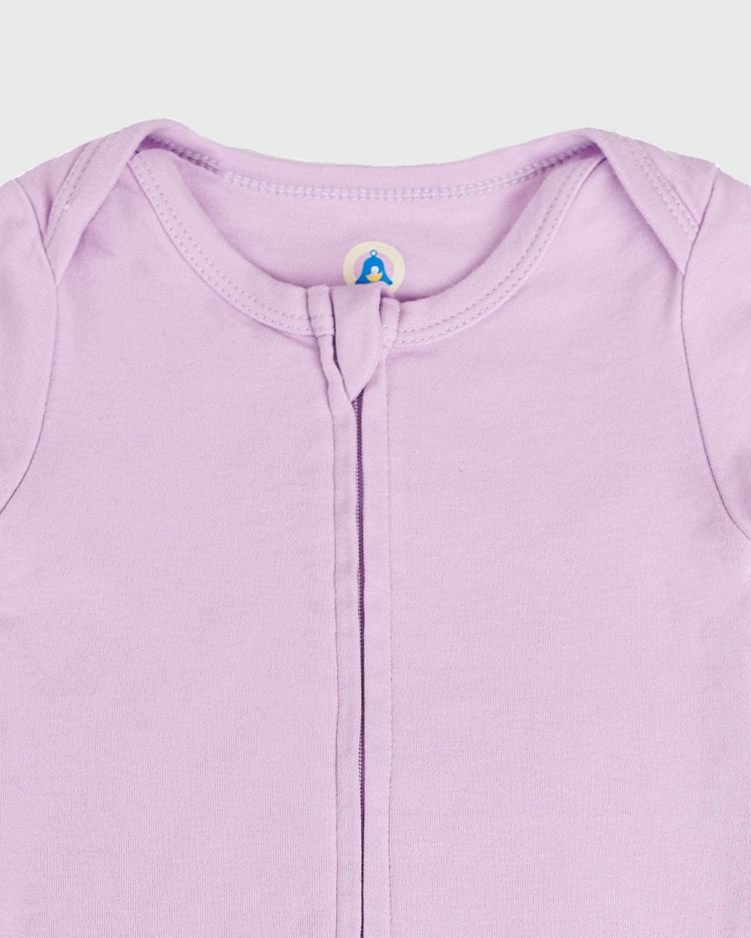 Short Sleeve Zipper Bodysuit in Lilac, 0-3M - Dreambelles