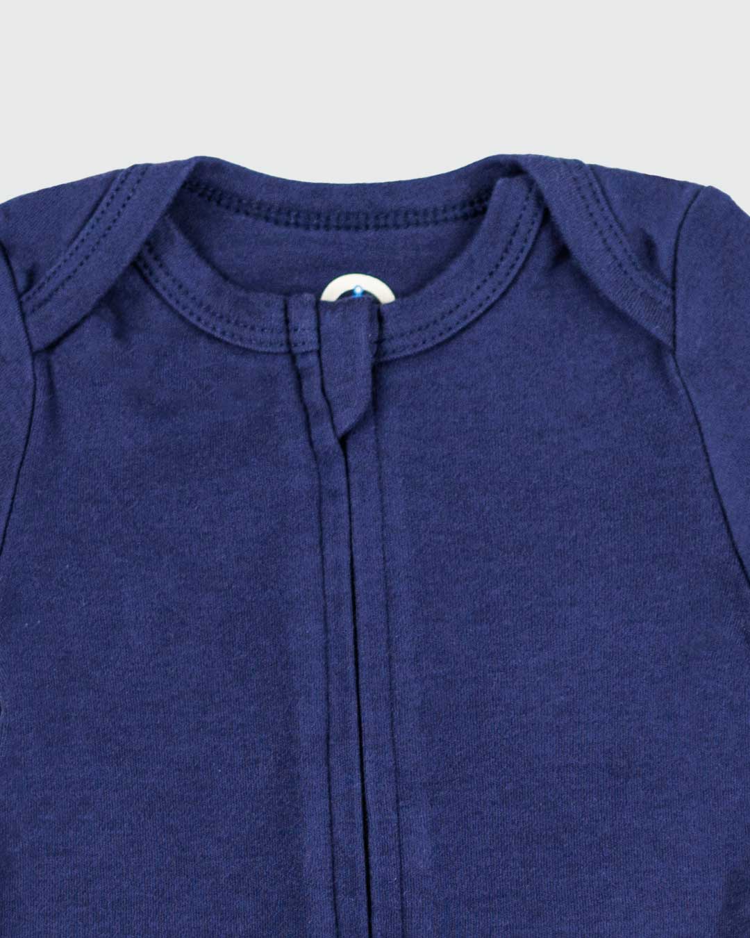 Long Sleeve Zipper Bodysuit in Navy, 9-12M - Dreambelles