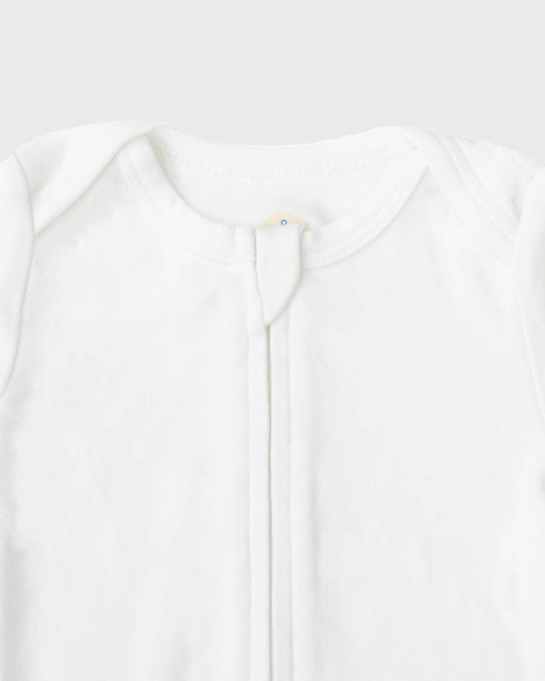 Long Sleeve Zipper Bodysuit in Pearl, 3-6M - Dreambelles