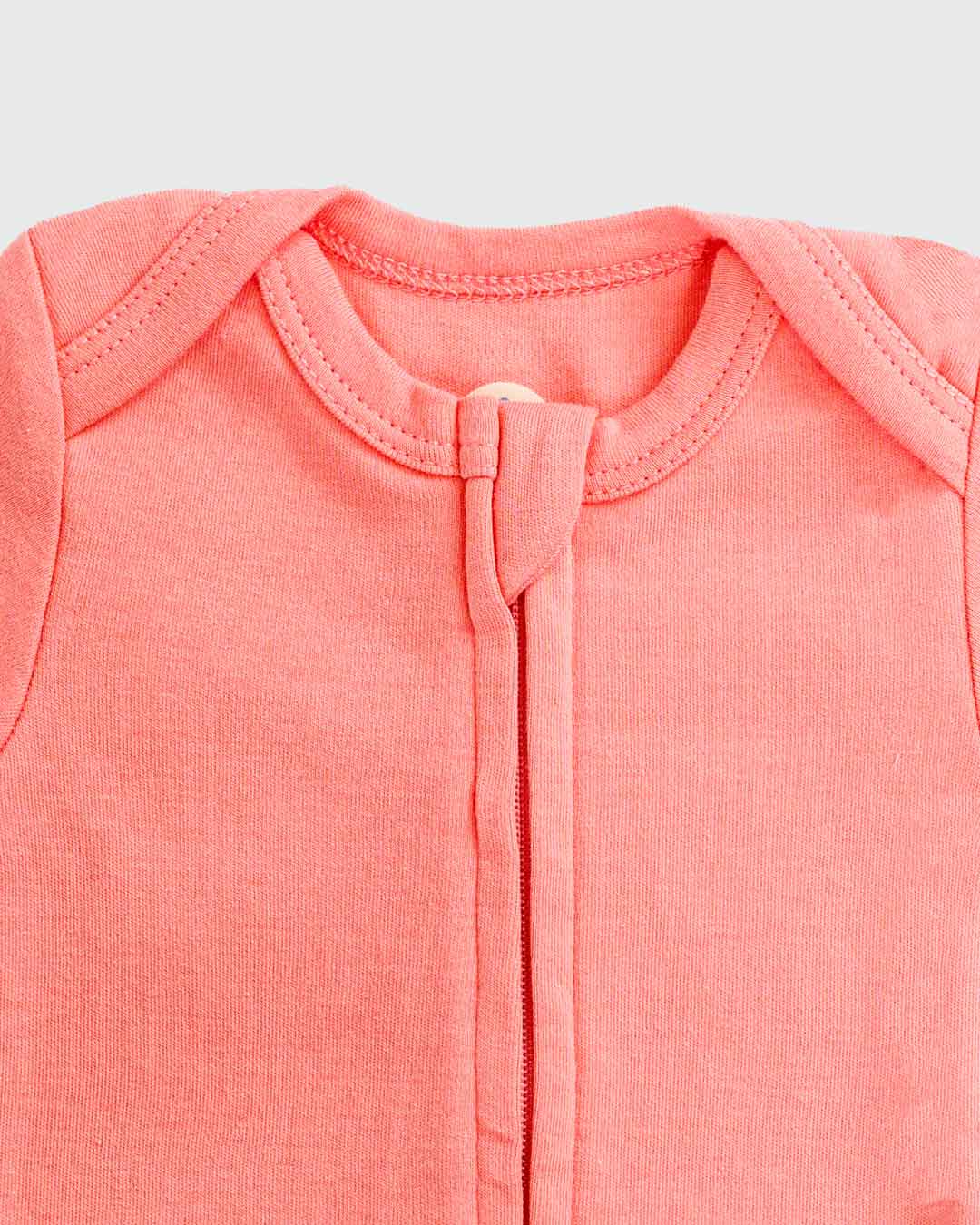 Long Sleeve Zipper Bodysuit in Rose, 6-9M - Dreambelles