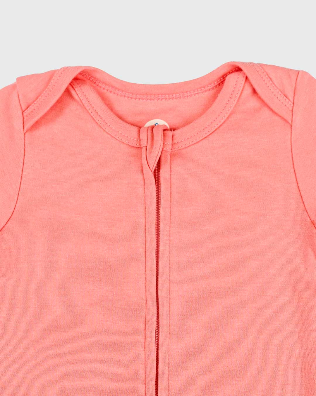 Short Sleeve Zipper Bodysuit in Rose, 3-6M - Dreambelles