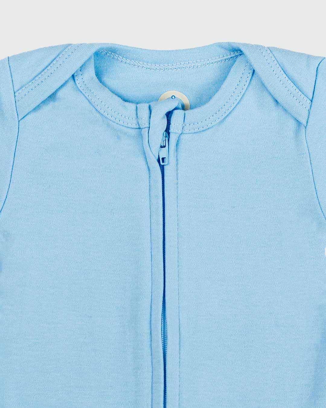 Long Sleeve Zipper Bodysuit in Sky, 6-9M - Dreambelles