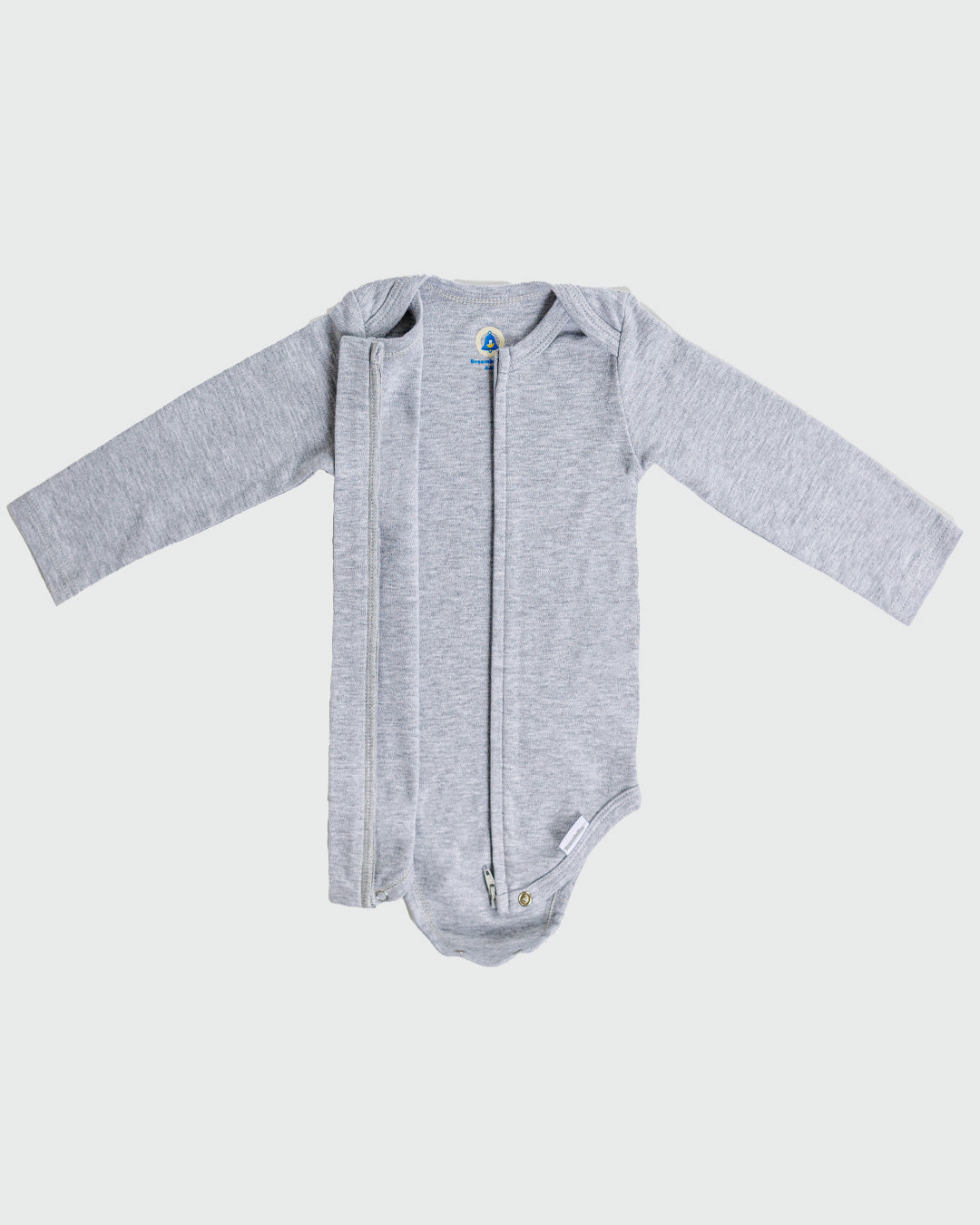 Long Sleeve Zipper Bodysuit in Storm, 9-12M - Dreambelles