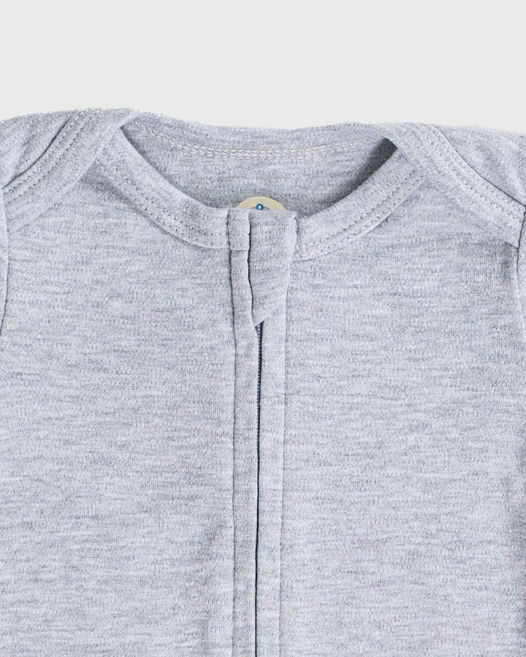 Long Sleeve Zipper Bodysuit in Storm, 3-6M - Dreambelles