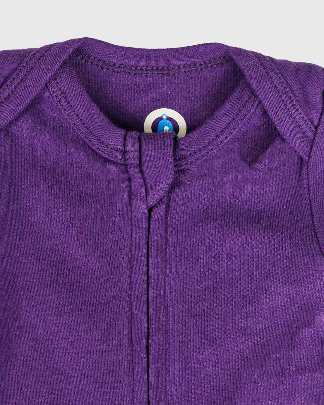 Short Sleeve Zipper Bodysuit in Violet, 0-3M - Dreambelles