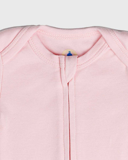 Long Sleeve Zipper Bodysuit in Blush - Dreambelles