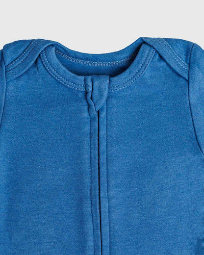 Zipper Bodysuit in Denim - Dreambelles