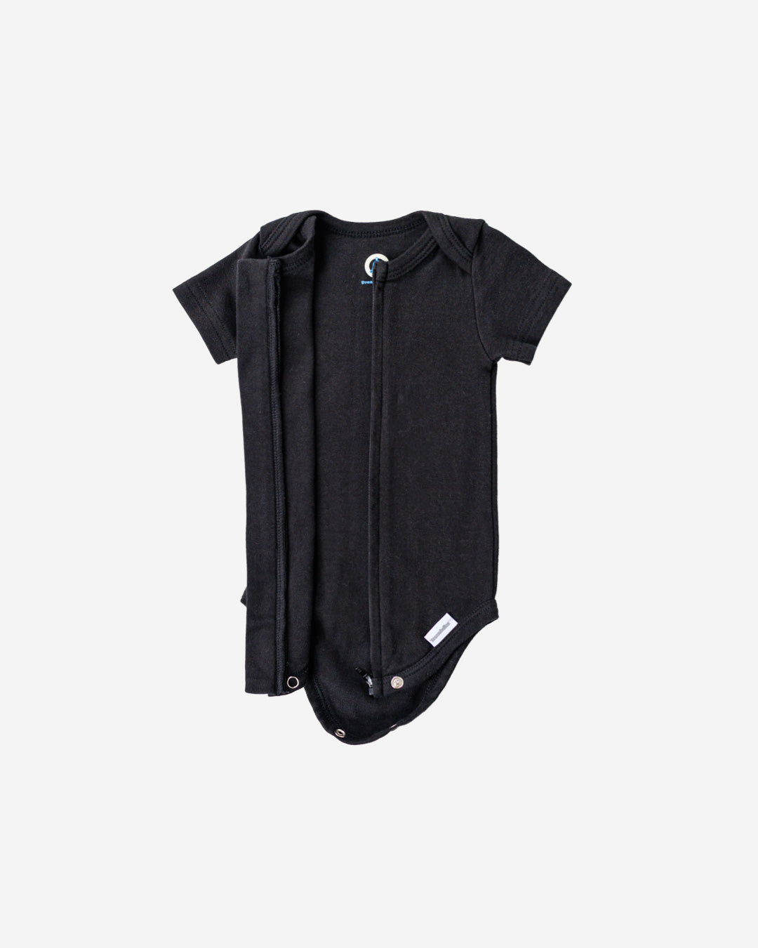 Short Sleeve Zipper Bodysuit in Eclipse, 3-6M - Dreambelles