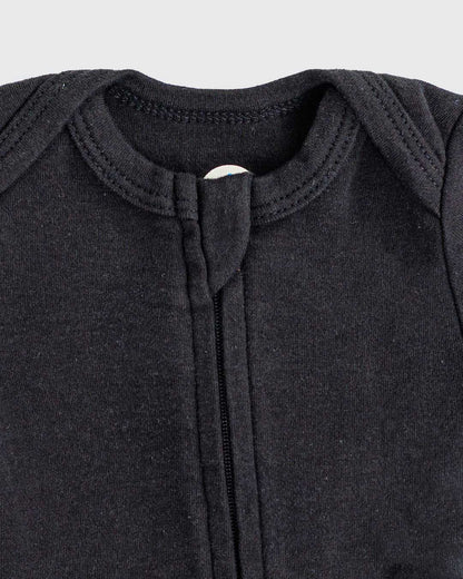 Long Sleeve Zipper Bodysuit in Eclipse - Dreambelles