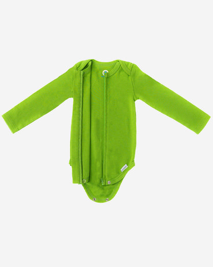 Long Sleeve Zipper Bodysuit in Forest - Dreambelles