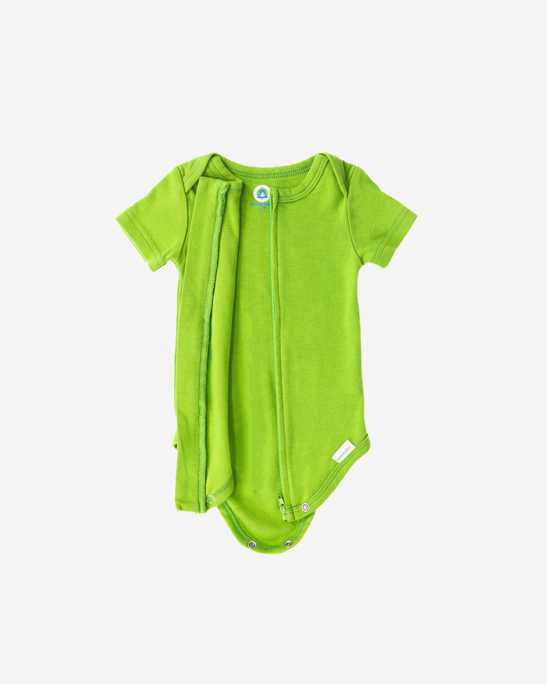 Short Sleeve Zipper Bodysuit in Forest, 3-6M - Dreambelles