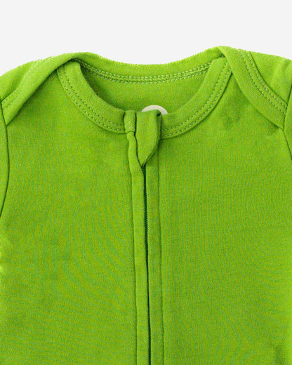 Long Sleeve Zipper Bodysuit in Forest - Dreambelles