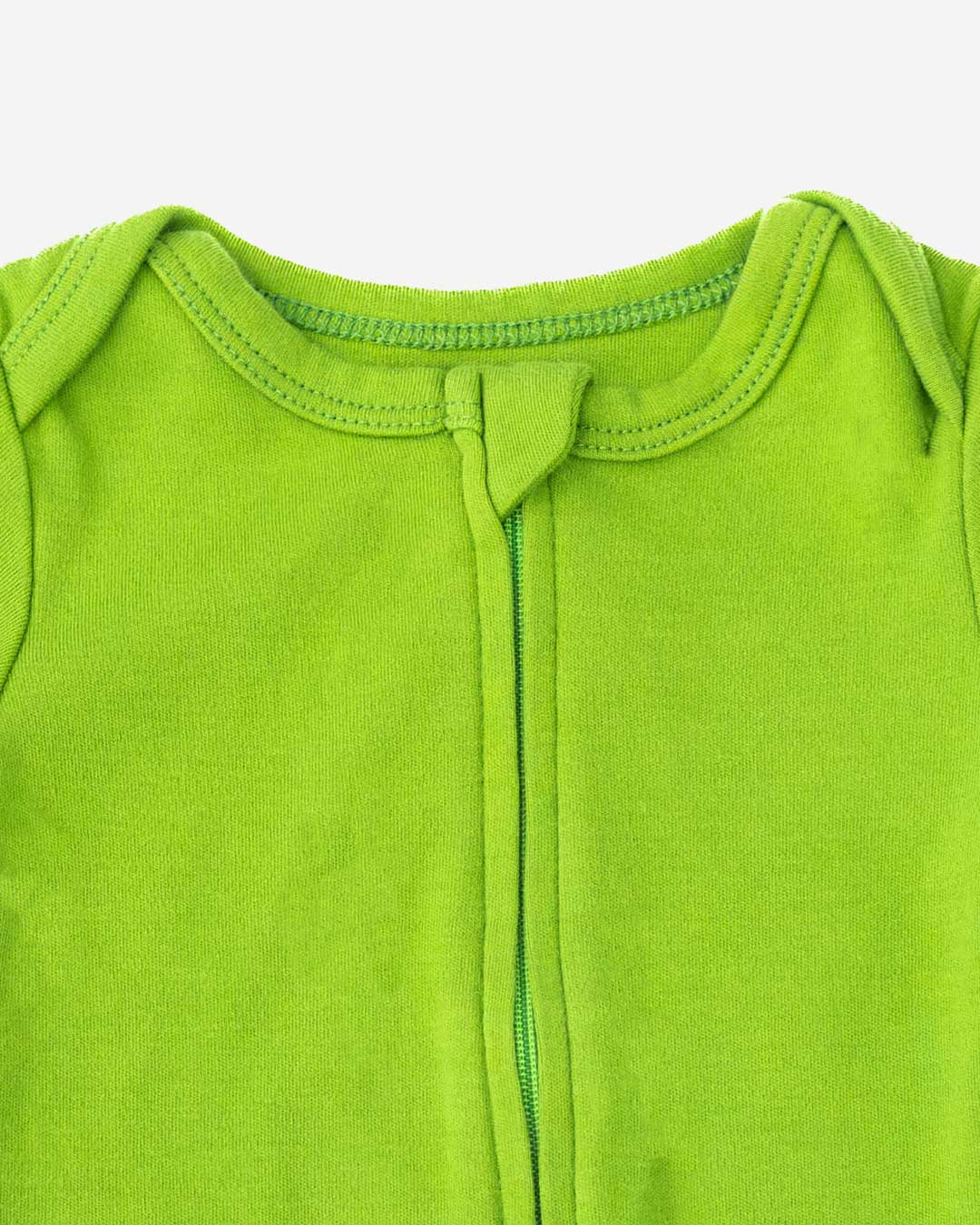 Short Sleeve Zipper Bodysuit in Forest, 3-6M - Dreambelles