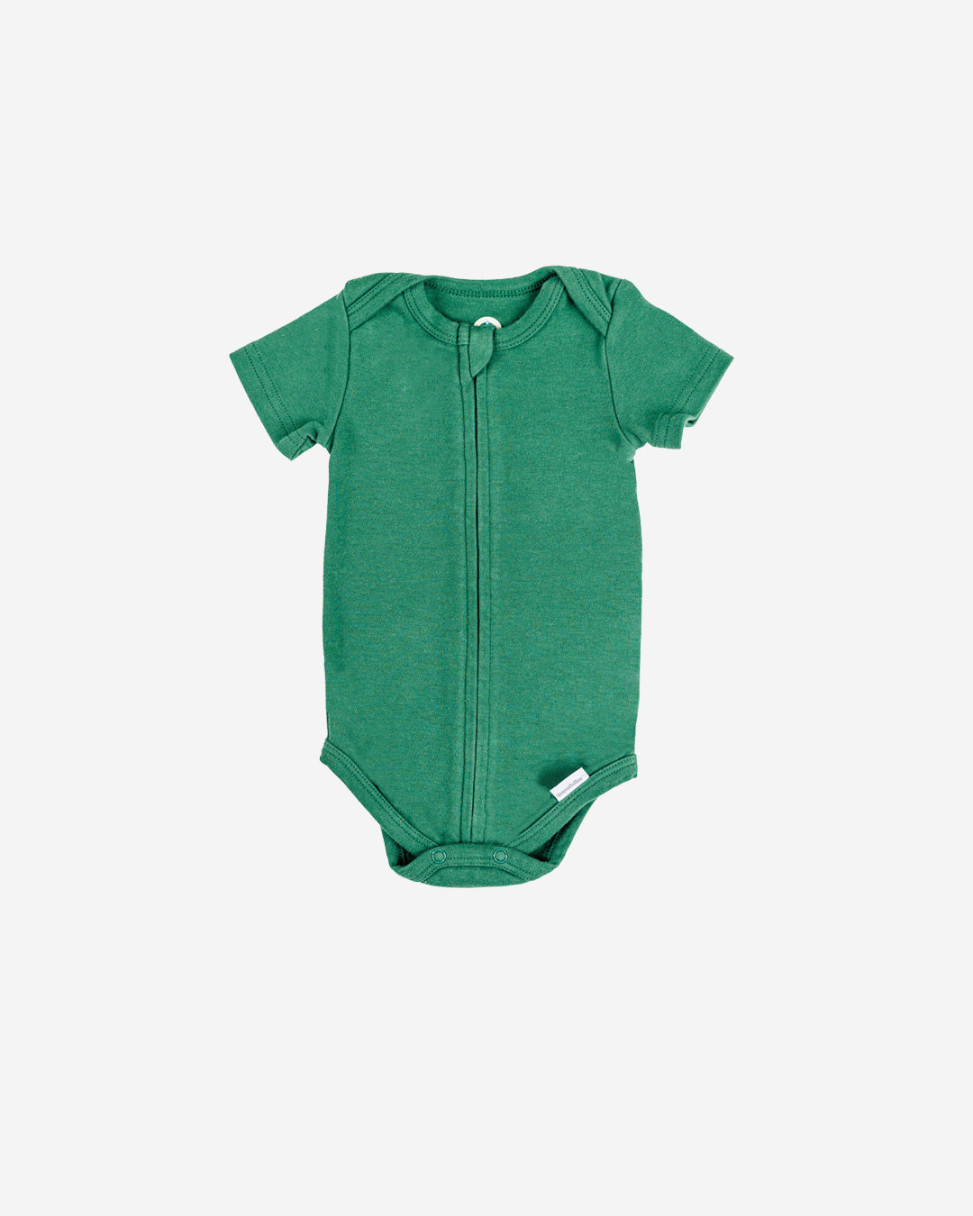 Short Sleeve Zipper Bodysuit in Hunter, 3-6M - Dreambelles