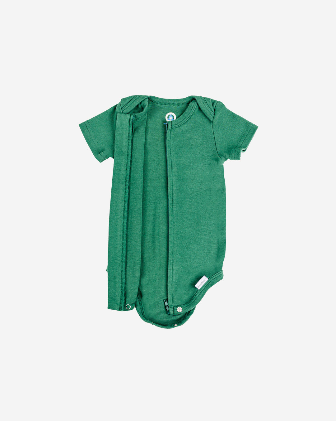 Short Sleeve Zipper Bodysuit in Hunter, 3-6M - Dreambelles