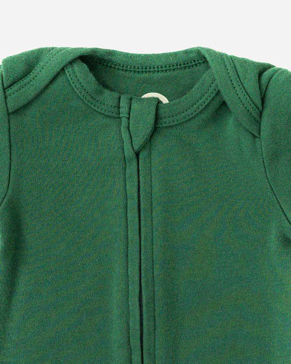 Long Sleeve Zipper Bodysuit in Hunter - Dreambelles