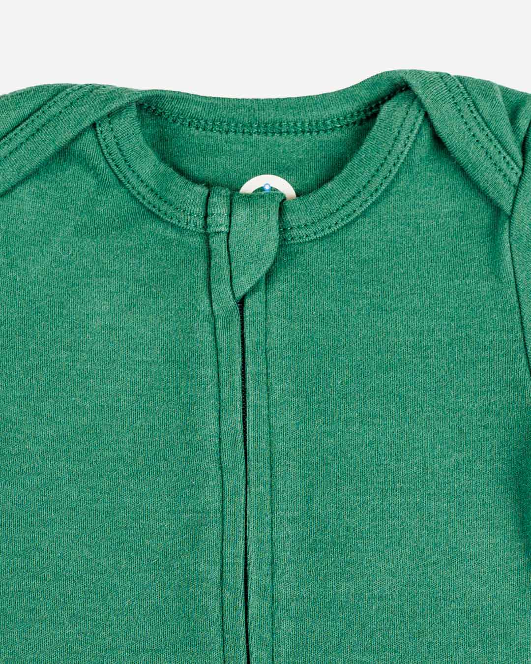 Short Sleeve Zipper Bodysuit in Hunter, 3-6M - Dreambelles