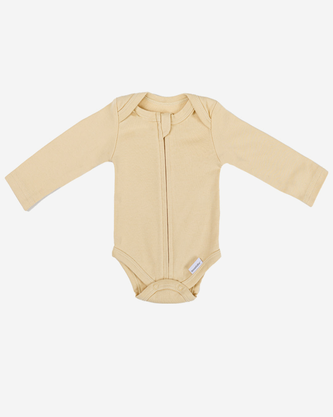 Long Sleeve Zipper Bodysuit in Latte - Dreambelles