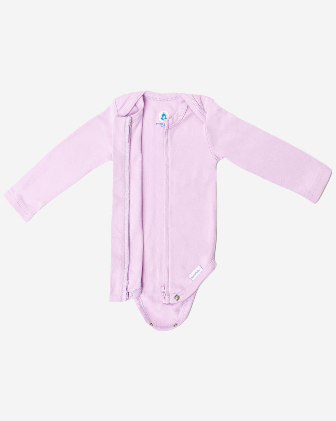 Long Sleeve Zipper Bodysuit in Lilac - Dreambelles