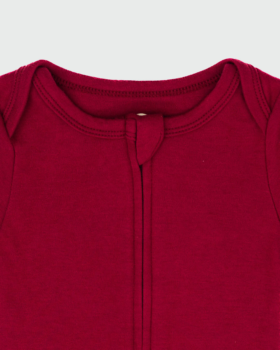 Long Sleeve Zipper Bodysuit in Maroon - Dreambelles
