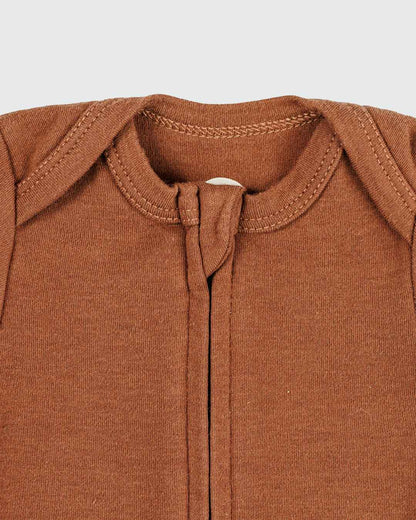 Zipper Bodysuit in Mocha - Dreambelles