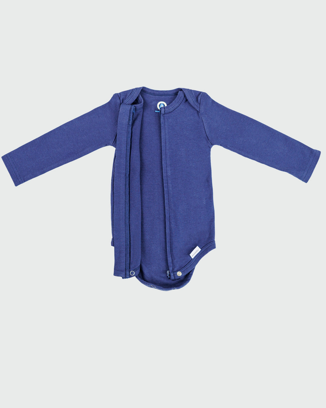 Long Sleeve Zipper Bodysuit in Navy - Dreambelles