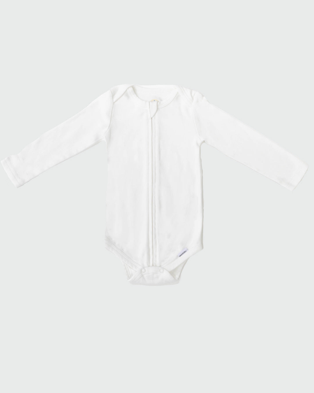 Long Sleeve Zipper Bodysuit in Pearl - Dreambelles