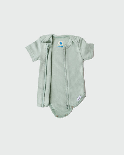 Zipper Bodysuit in Sage - Dreambelles