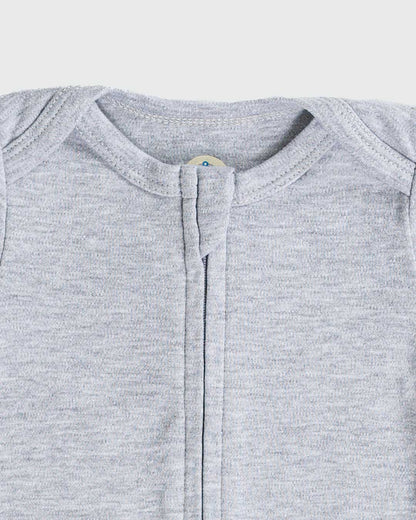 Long Sleeve Zipper Bodysuit in Storm - Dreambelles