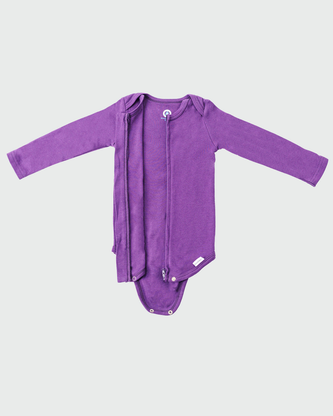 Long Sleeve Zipper Bodysuit in Violet - Dreambelles