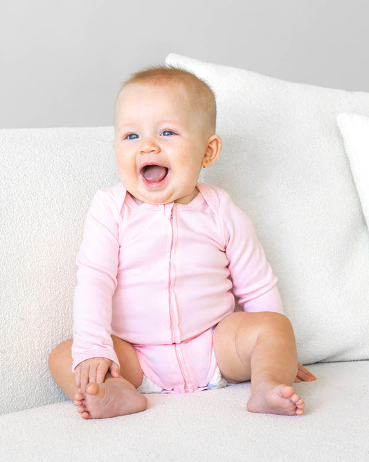 Long Sleeve Bodysuit in Blush - Dreambelles