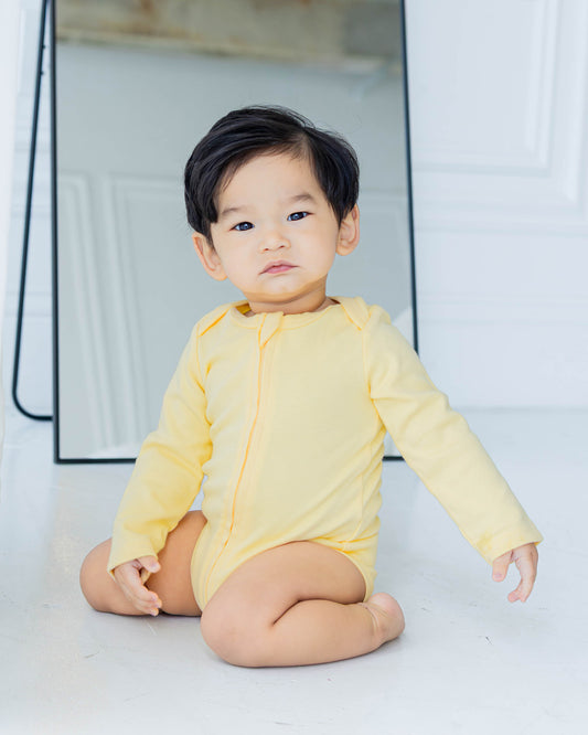 Long Sleeve Bodysuit in Buttercream - Dreambelles