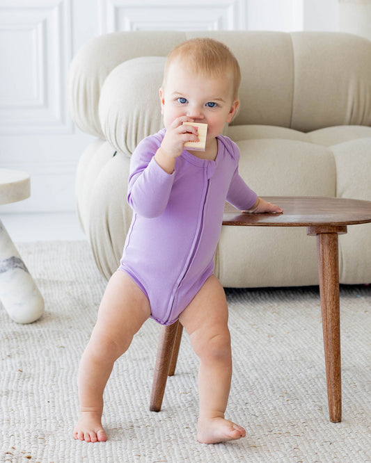 Long Sleeve Bodysuit in Lilac - Dreambelles