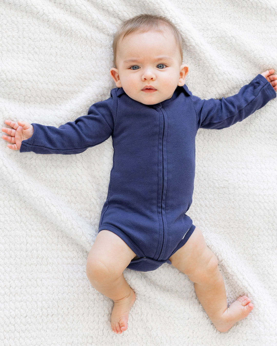 Long Sleeve Bodysuit in Navy - Dreambelles